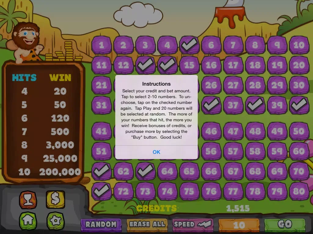 ภาพหน้าจอของ Caveman Keno Casino FREE - Double Bonus Fun with Game iPad 