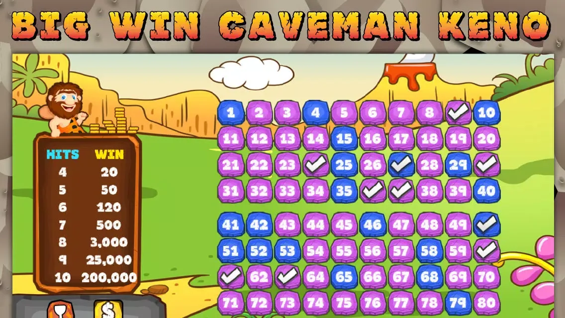 ภาพหน้าจอของ Caveman Keno Casino FREE - Double Bonus Fun with Game