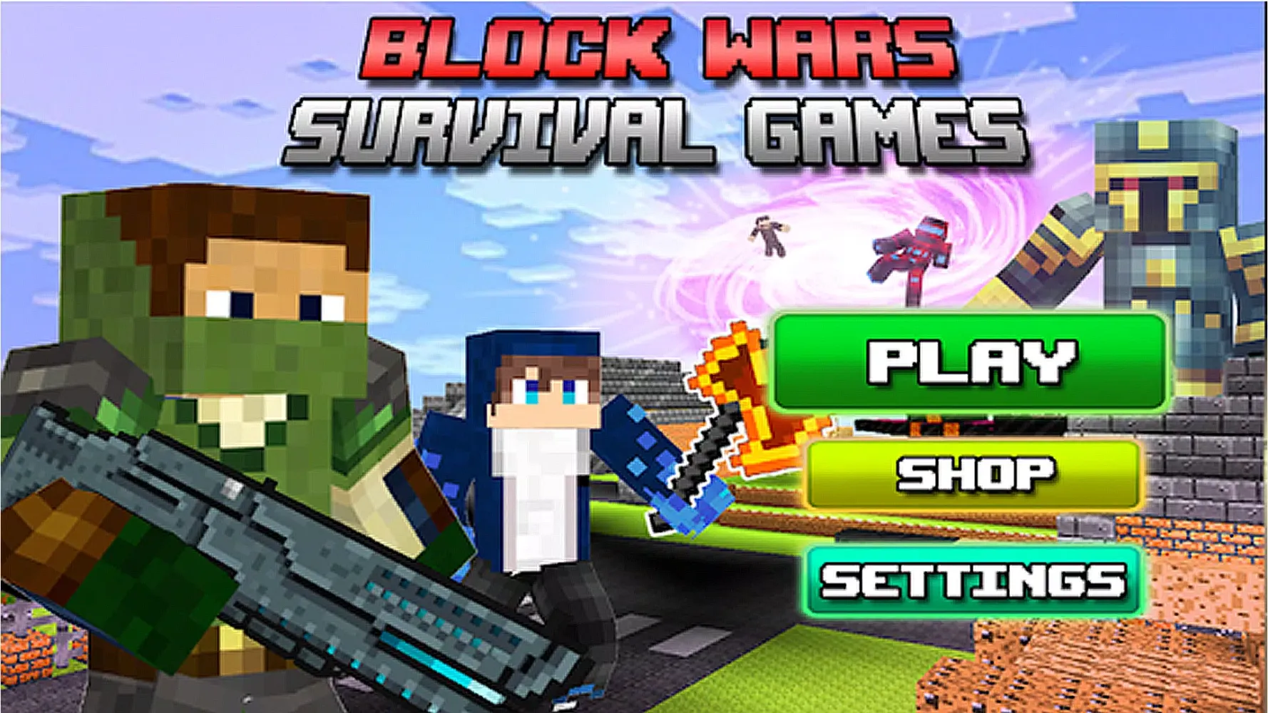 ภาพหน้าจอของ Block Wars Survival Games