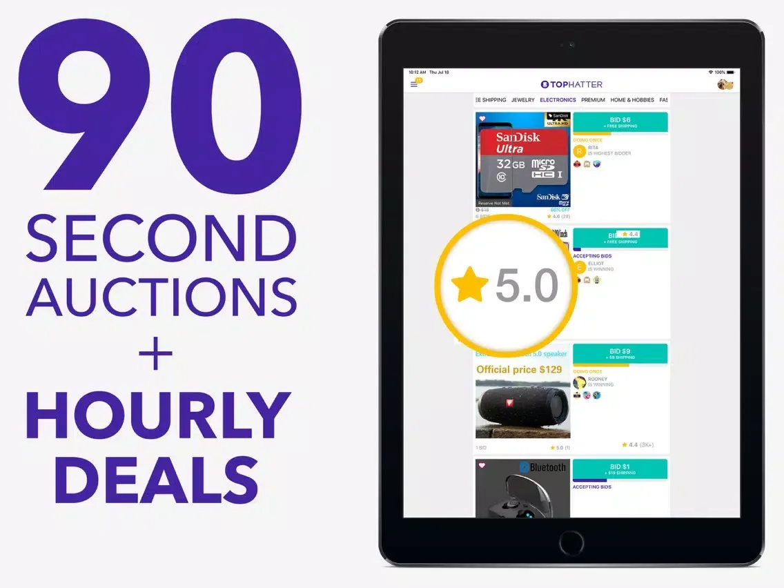 Screenshot di Tophatter: Closeout Deals iPad 