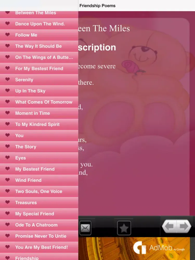 Скриншоты Friendship Poems iPad 
