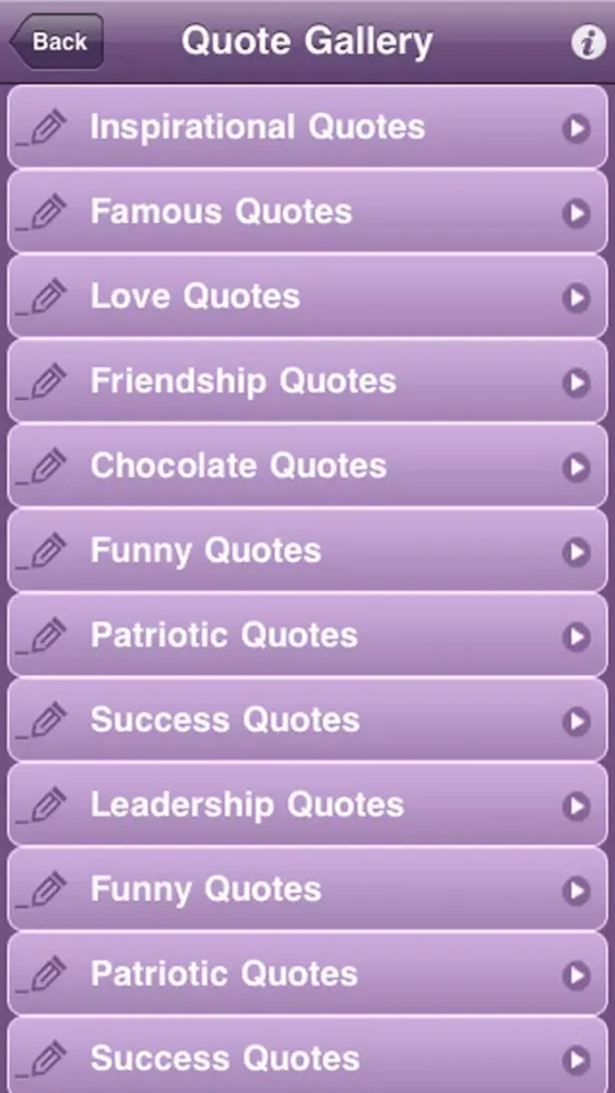 Capturas de tela do Famous Quotes Gallery