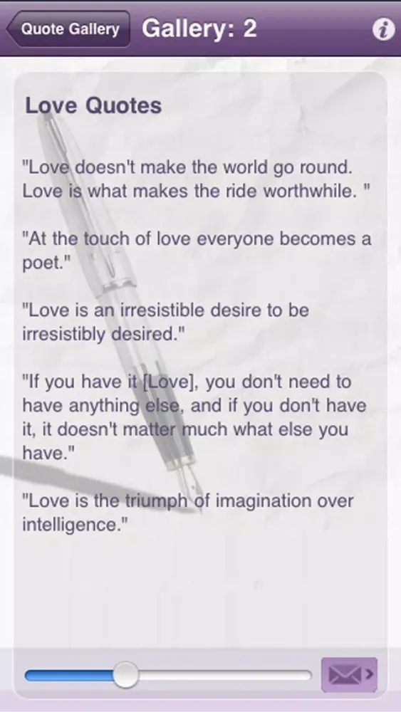 Capturas de tela do Famous Quotes Gallery