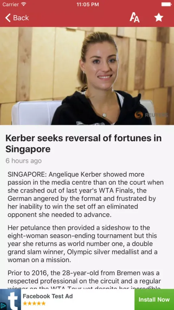 Ảnh chụp màn hình của Singapore Top News