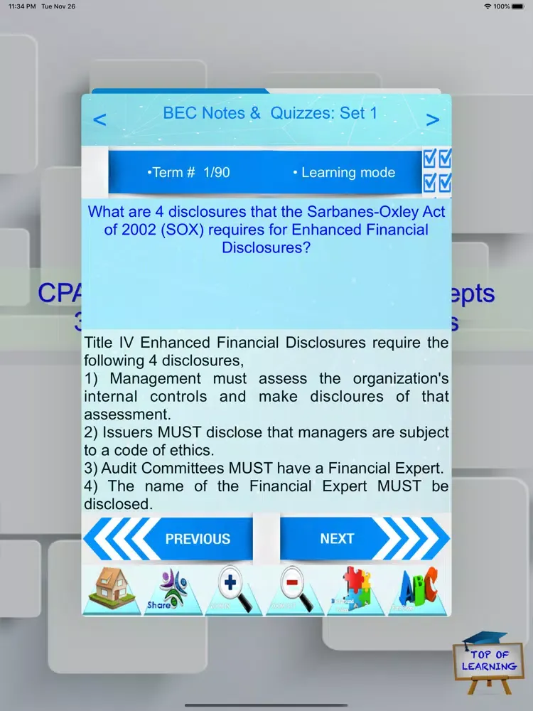Capturas de tela do CPA Business Env. Concepts BEC iPad 