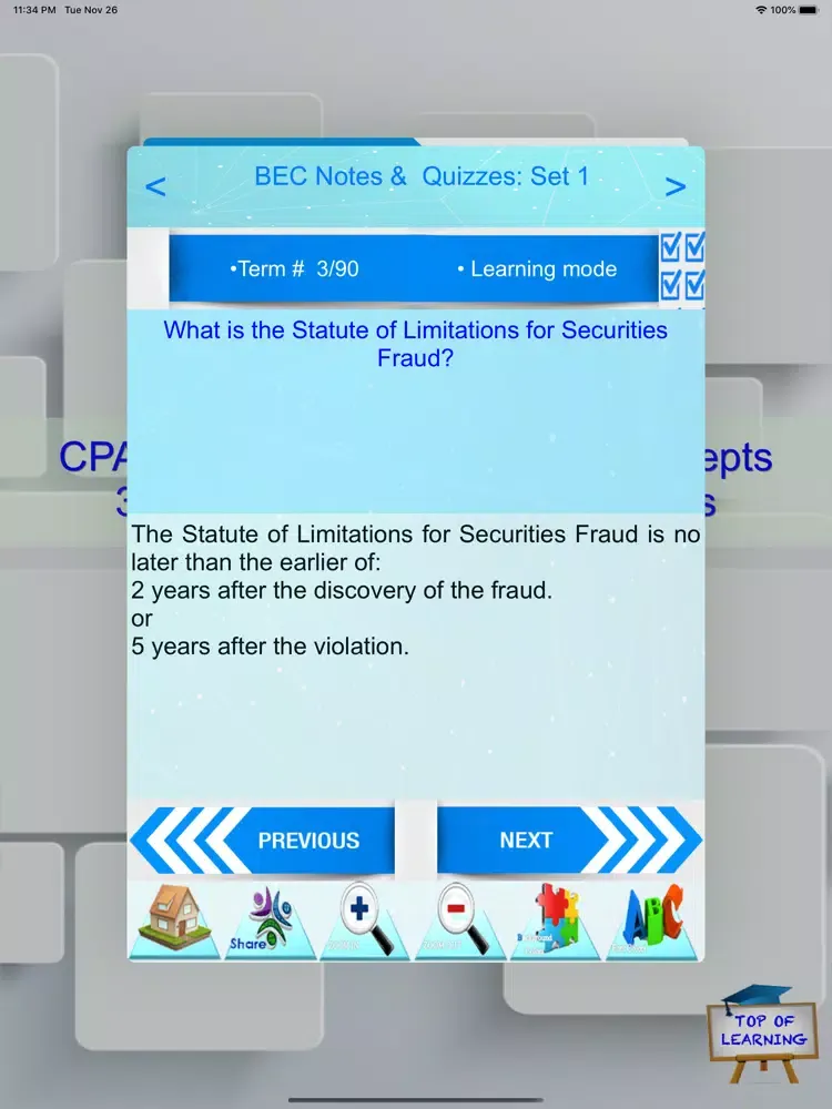 Capturas de tela do CPA Business Env. Concepts BEC iPad 