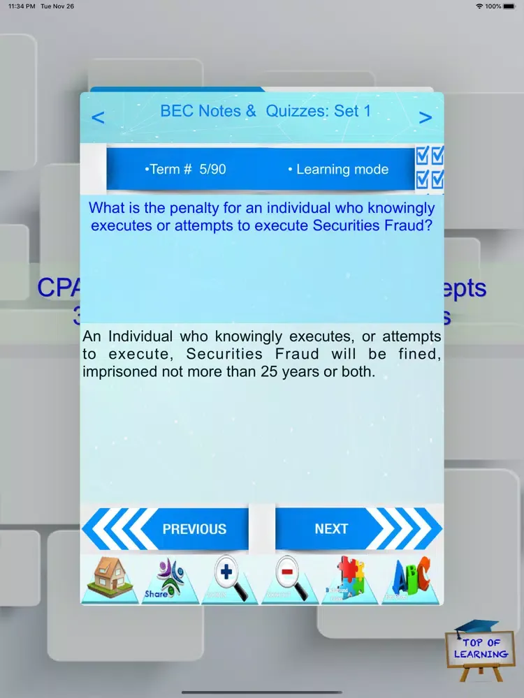 Capturas de tela do CPA Business Env. Concepts BEC iPad 