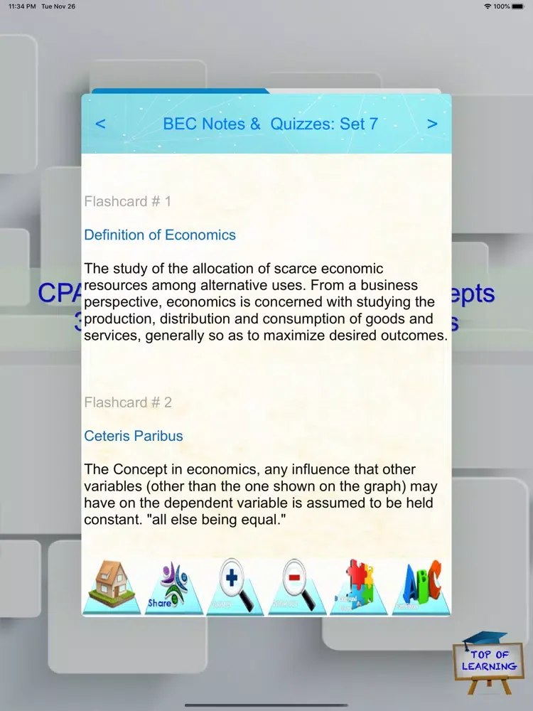 Capturas de tela do CPA Business Env. Concepts BEC iPad 