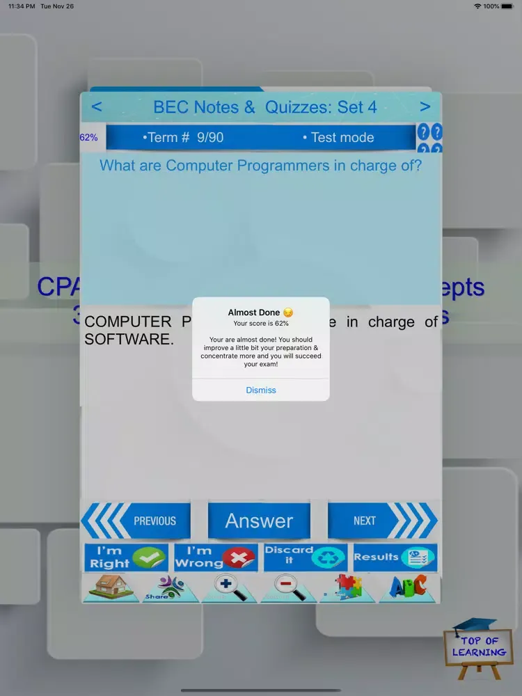 Capturas de tela do CPA Business Env. Concepts BEC iPad 