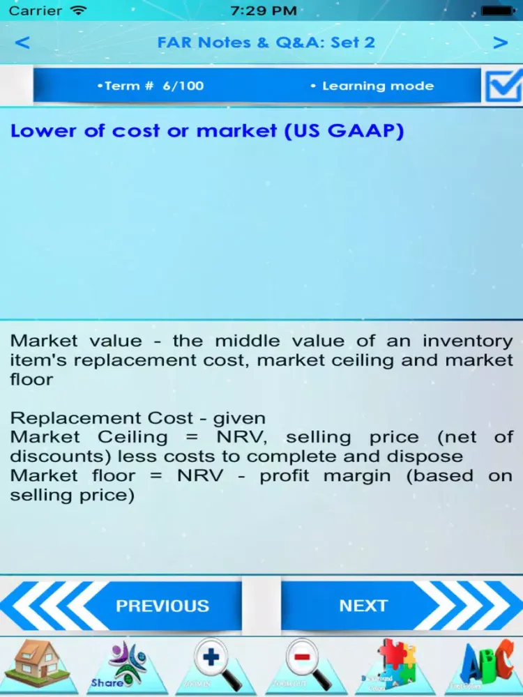 Zrzuty ekranu CPA FAR Exam Review 3200 Notes iPad 