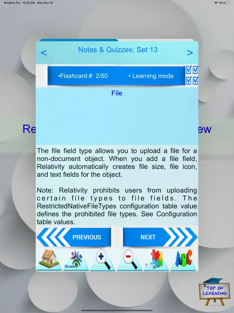 Capturas de pantalla de Relativity Administrator Exam iPad 