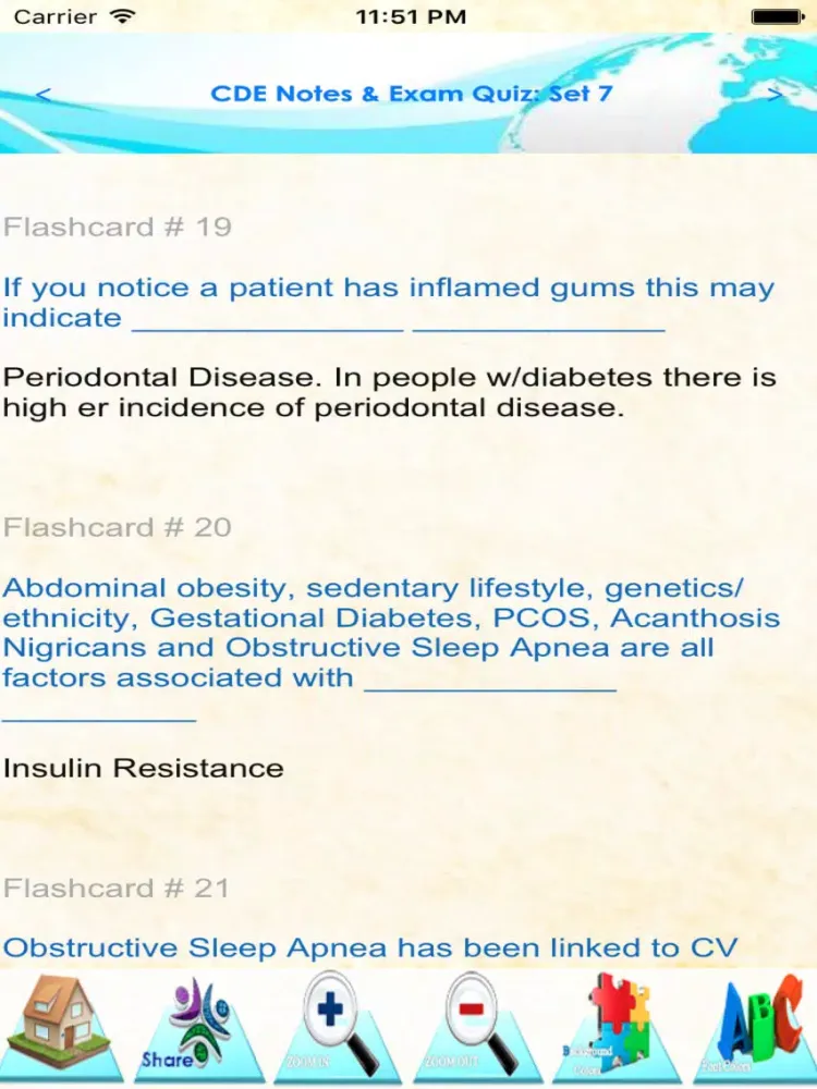 Скриншоты Diabetes Educator Exam Review: 1300 Study Notes, Tips & Quizzes iPad 