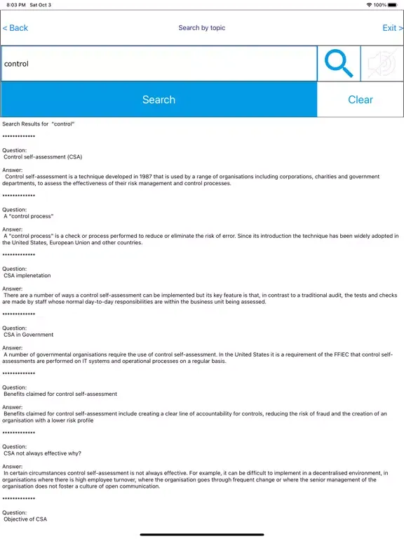 Control Self Assessment CSA iPad 應用截圖