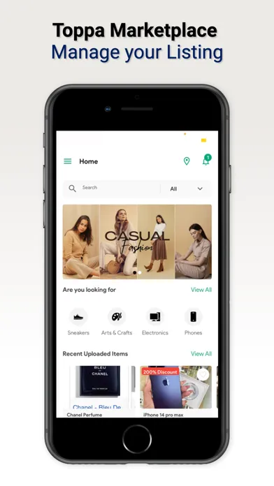 Capturas de tela do Toppa Marketplace:  Buy & Sell