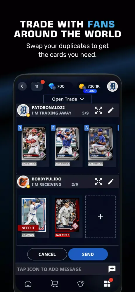ภาพหน้าจอของ Topps® BUNT® MLB Card Trader