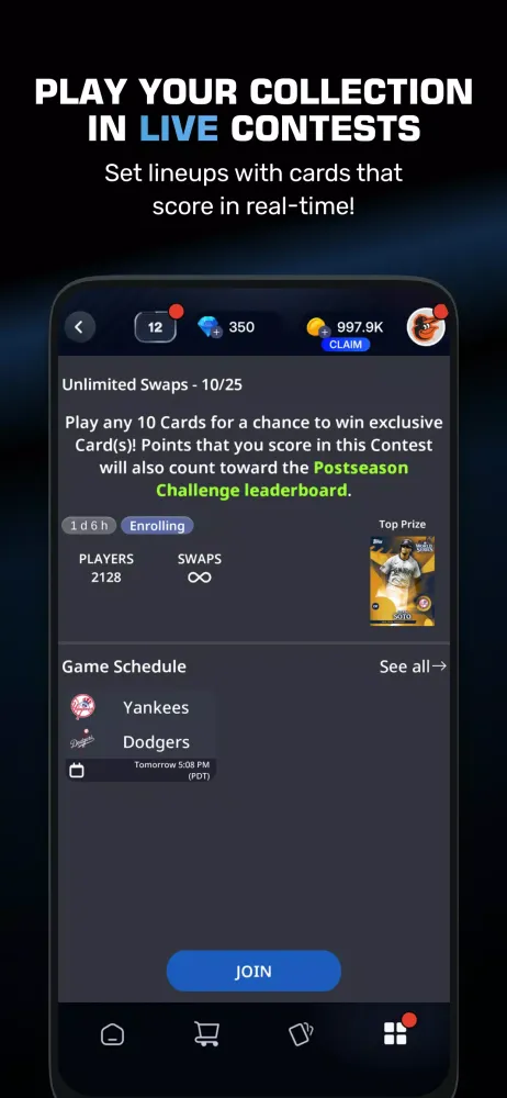 ภาพหน้าจอของ Topps® BUNT® MLB Card Trader