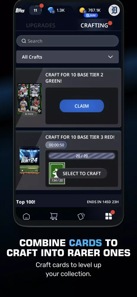 ภาพหน้าจอของ Topps® BUNT® MLB Card Trader