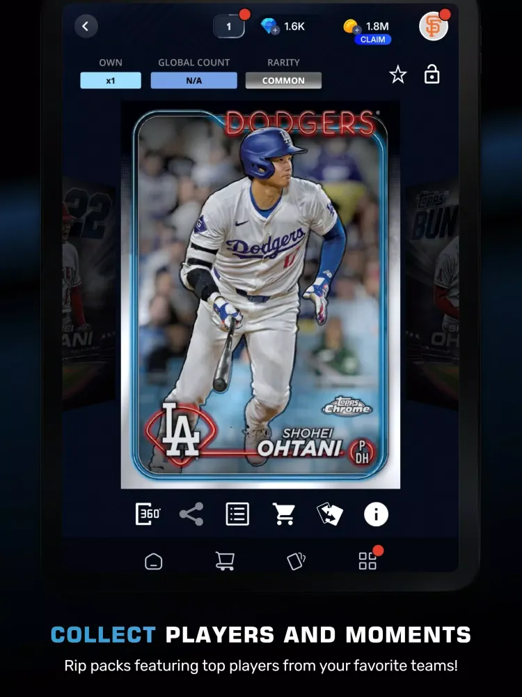 ภาพหน้าจอของ Topps® BUNT® MLB Card Trader