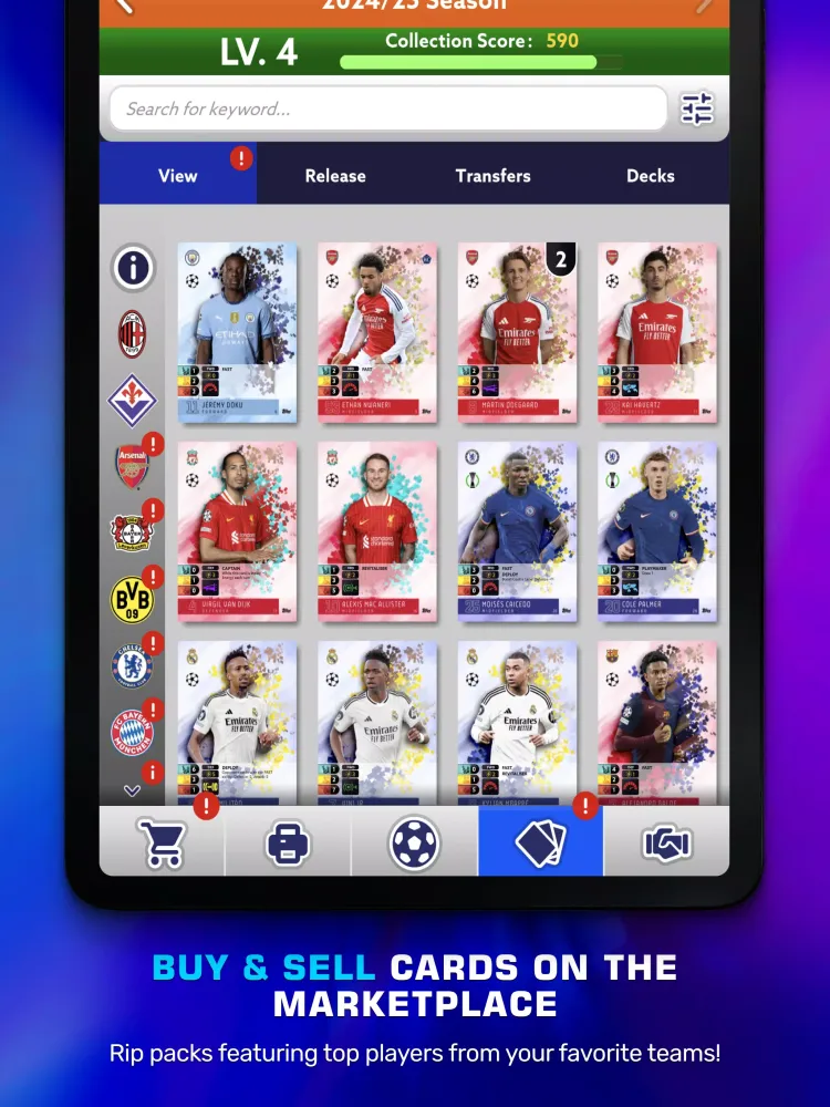 Zrzuty ekranu Topps Total Football®
