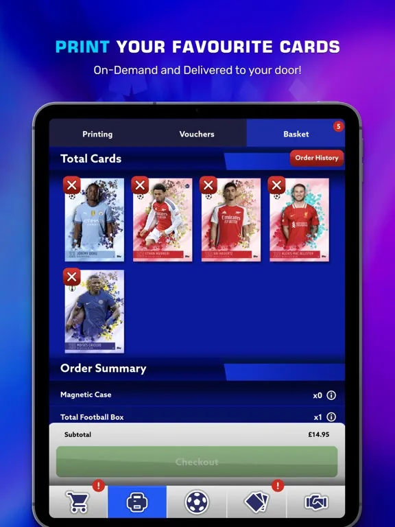 Capturas de tela do Topps Total Football® iPad 