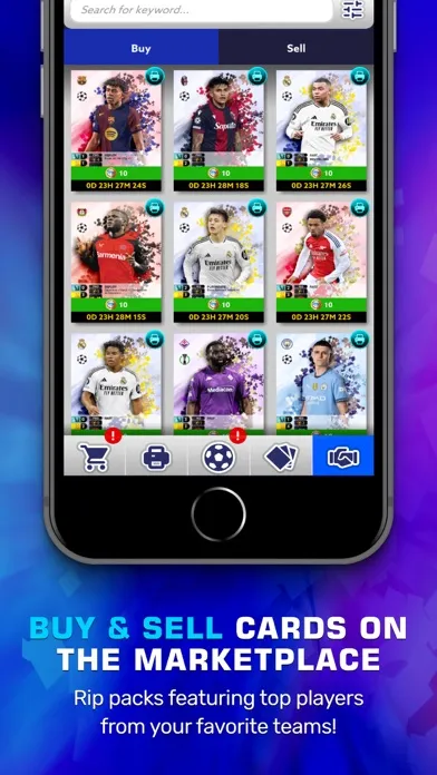 Capturas de tela do Topps Total Football®