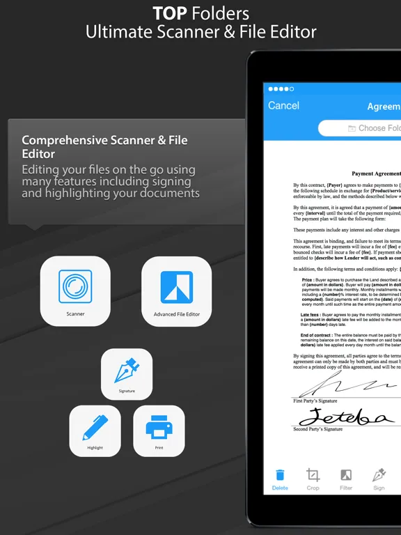 TOP Folders - Scan & Sync Docs iPad 應用截圖