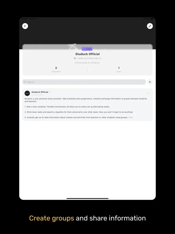 Studuck - Class schedule iPad  Screenshots
