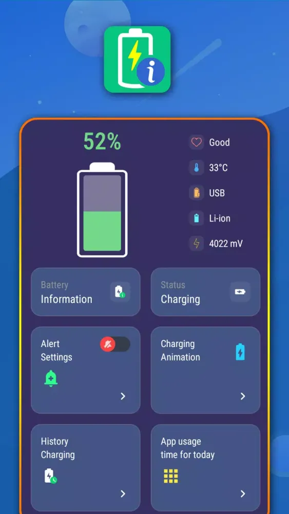 Tangkapan layar Battery status viewer