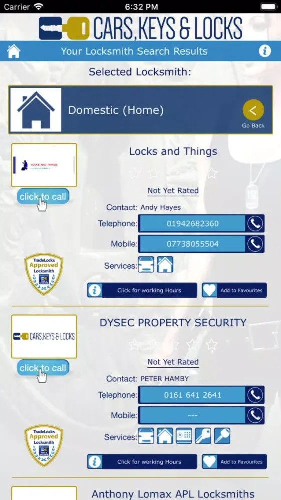 Find a Locksmith – Tradelocks Screenshots