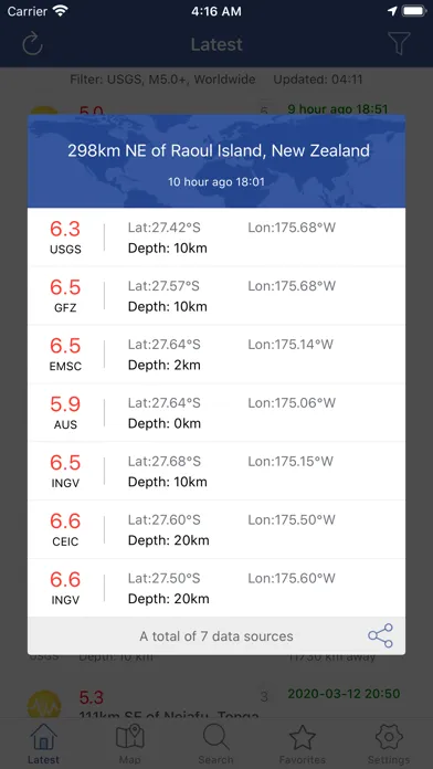 Earthquakes Pro Screenshots