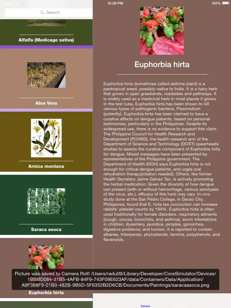 Capturas de tela do Herbs as Medicine iPad 