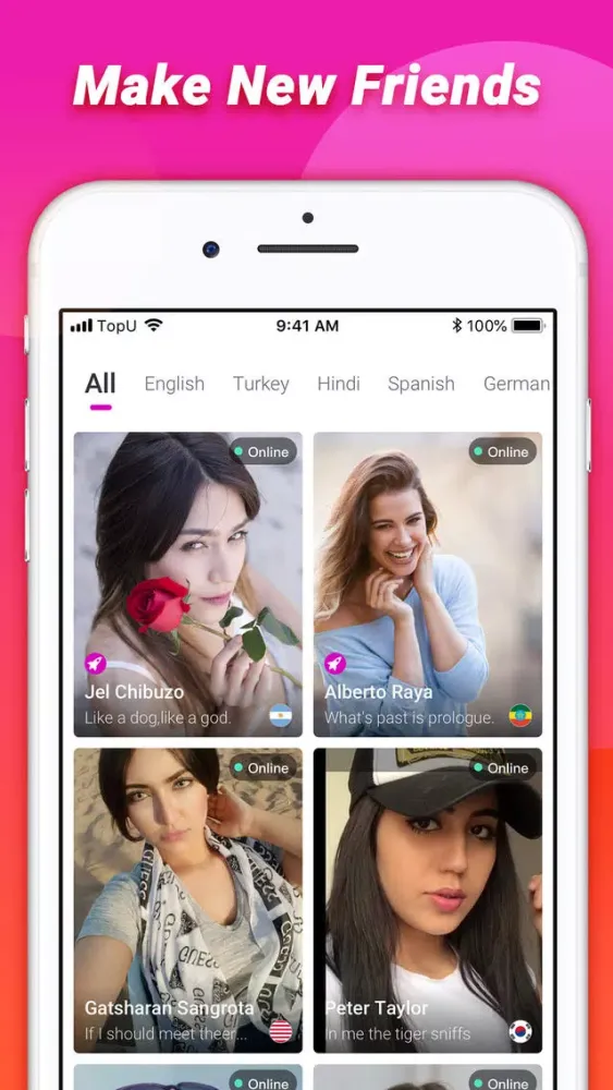 Zrzuty ekranu TopU—Let's video chat