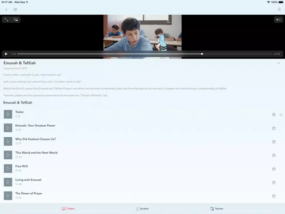 Tangkapan skrin Torah Live - Torah Videos iPad 