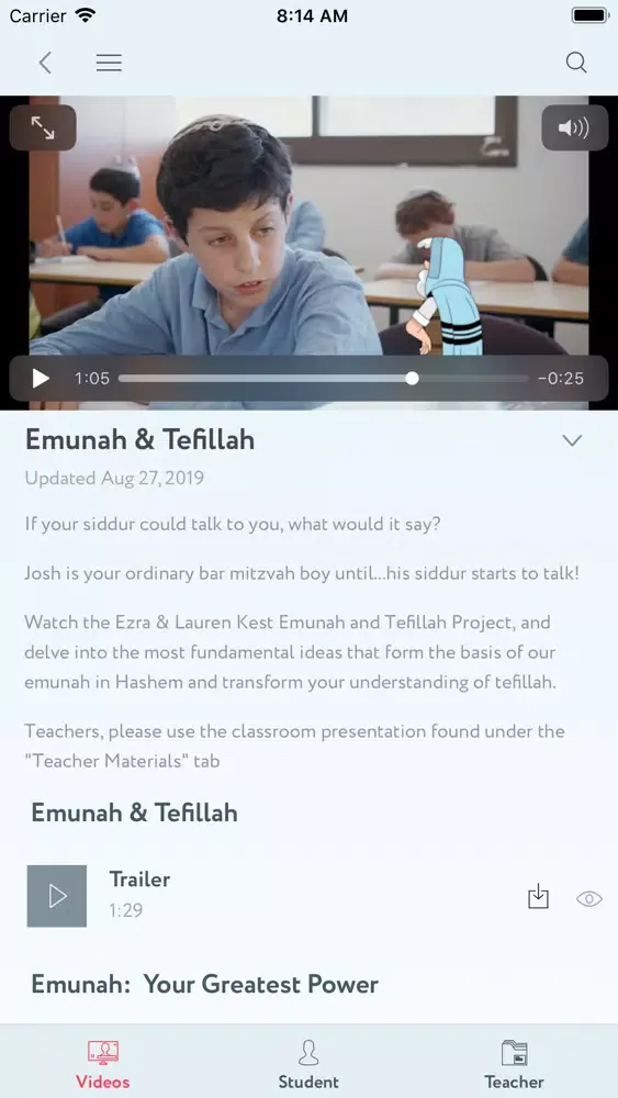 Tangkapan skrin Torah Live - Torah Videos