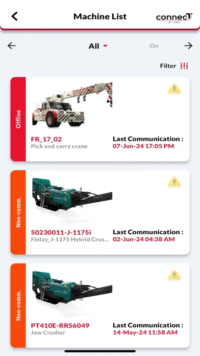 Terex Connect Ekran Görüntüleri