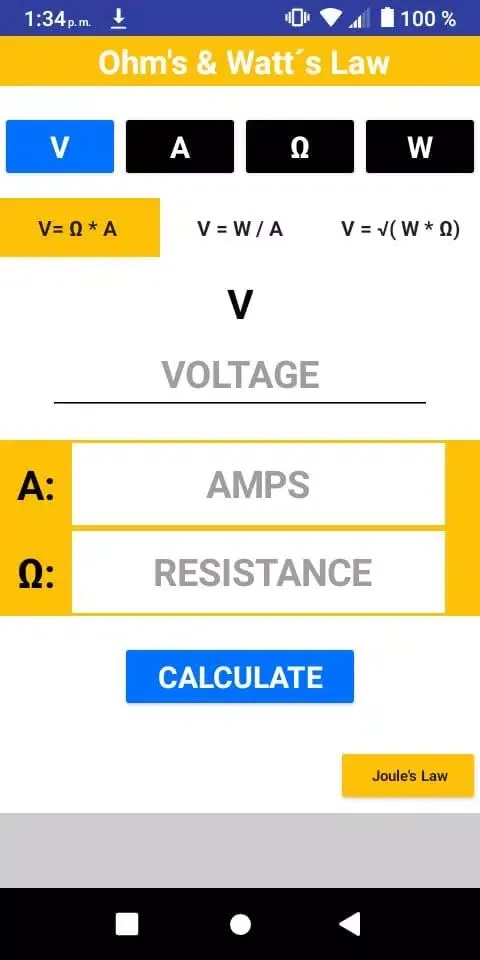 Ohm's & Watt´s Law স্ক্রিনশট