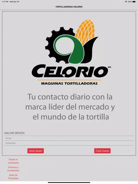 Tortilladoras Celorio iPad  Ekran Görüntüleri