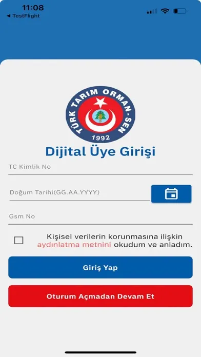 Captures d'écran de Türk Tarım Orman Sen Kimlik