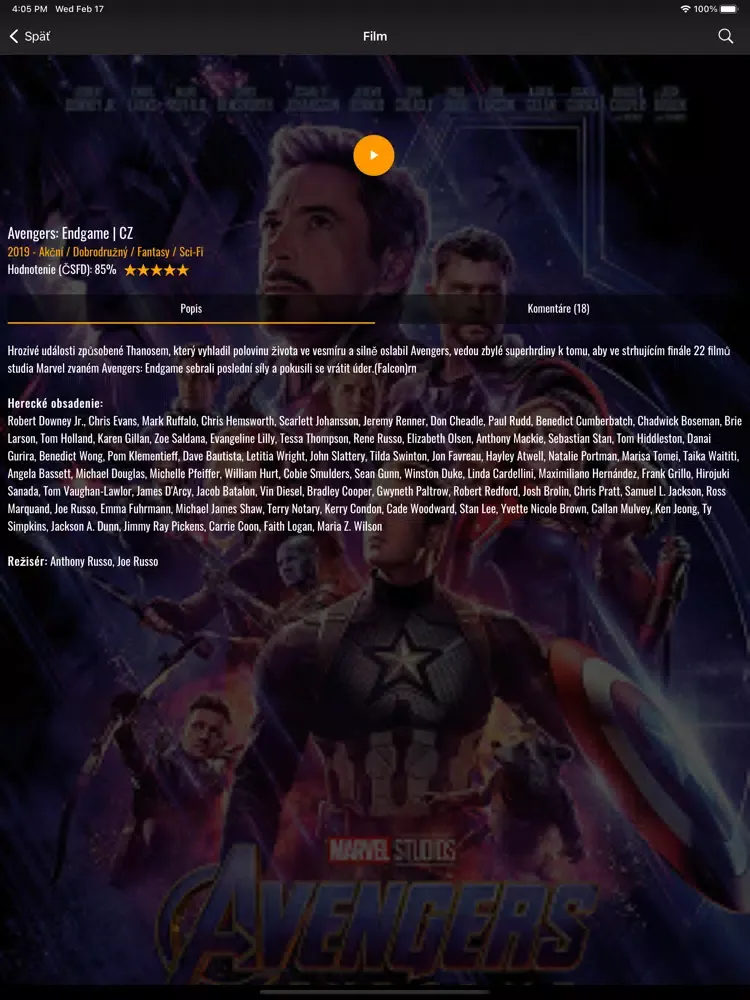 Ảnh chụp màn hình của Filmy a seriály - Bombuj iPad 