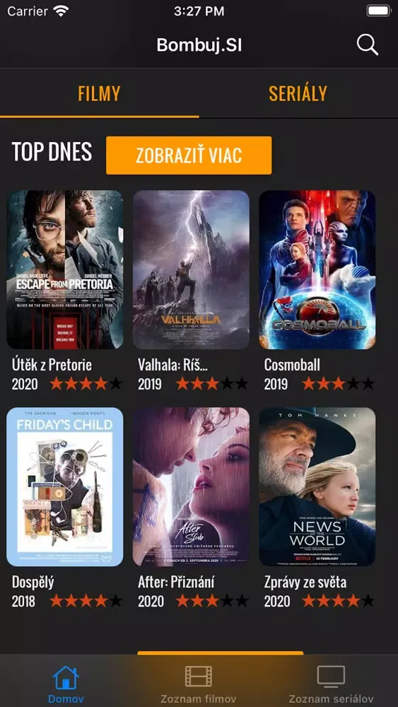 Ảnh chụp màn hình của Filmy a seriály - Bombuj