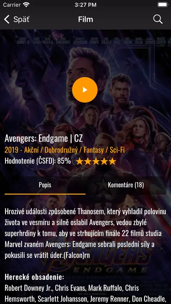 Ảnh chụp màn hình của Filmy a seriály - Bombuj