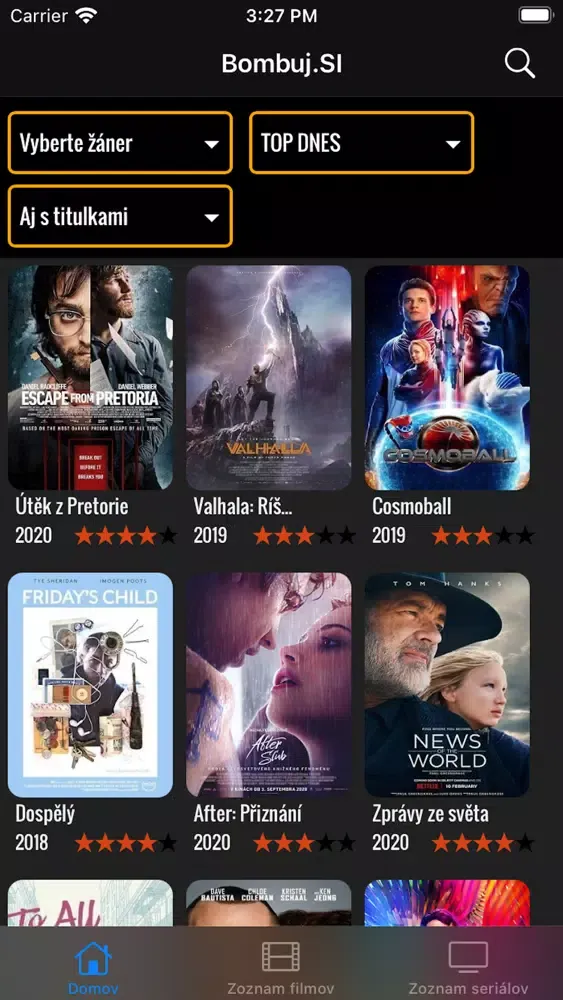 Ảnh chụp màn hình của Filmy a seriály - Bombuj
