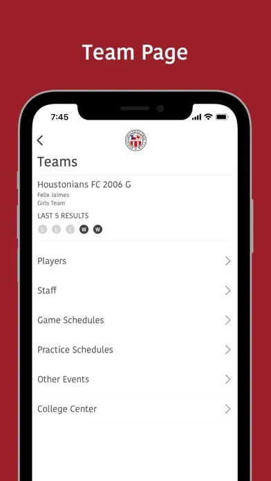 Capturas de pantalla de Houstonians Futbol Club