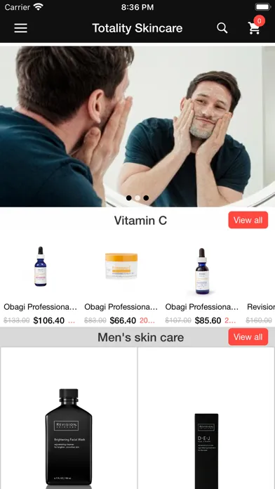 Ảnh chụp màn hình của Totality Skincare