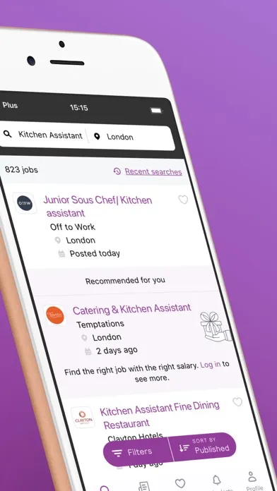 Capturas de tela do Caterer Job Search