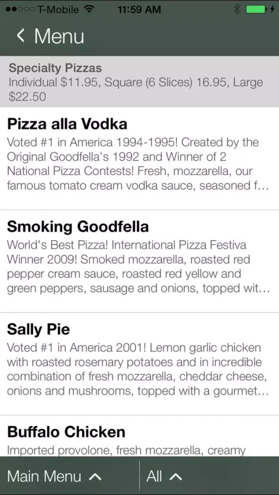 ภาพหน้าจอของ The Original Goodfella's Pizza