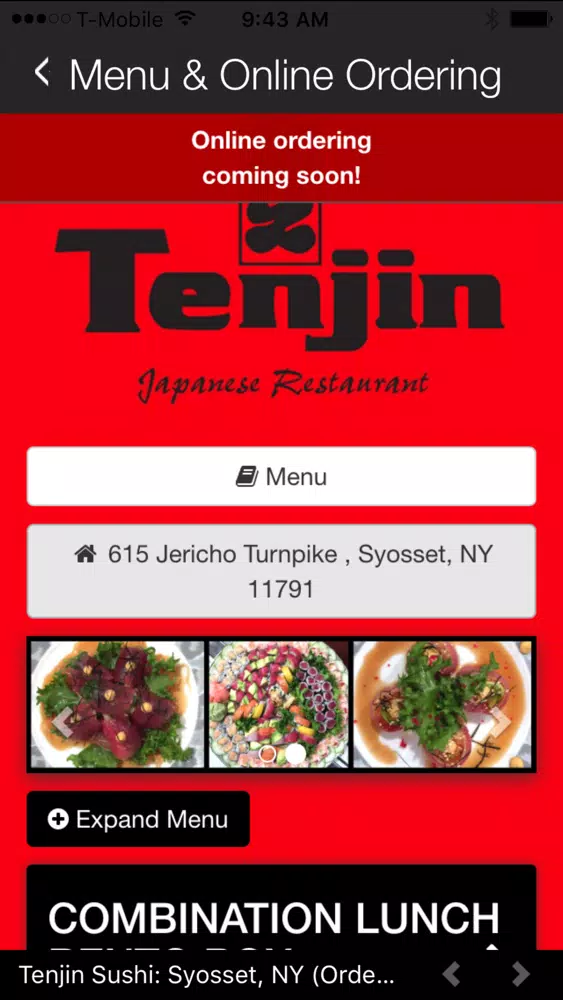 Capturas de tela do Tenjin Japanese Restaurant