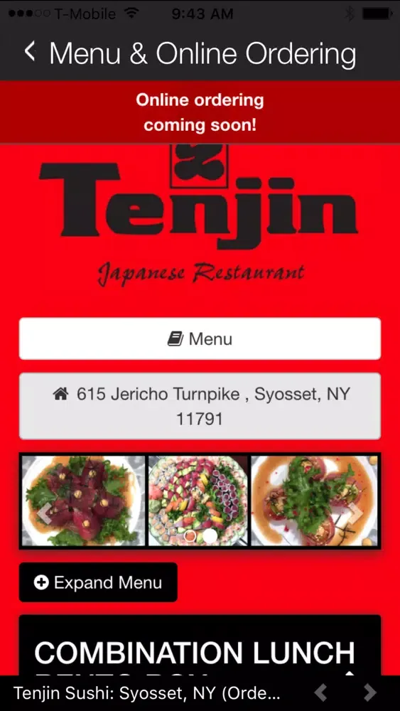 Tangkapan skrin Tenjin Japanese Restaurant