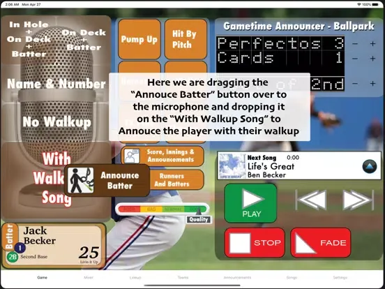 Скриншоты Gametime Announcer Ballpark iPad 