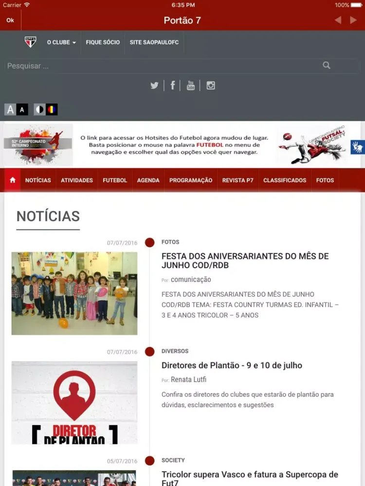 Zrzuty ekranu Portão 7 – São Paulo Futebol Clube iPad 